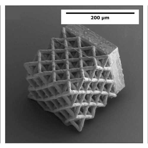 Microstructures made of tungsten (carbide) for the first time with a NanoOne 2PP 3D-printer.