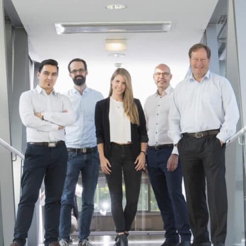 UpNano's management team: Aleksandr Ovsianikov, Peter Gruber, Denise Mandt, Henrik Åkesson, Bernhard Küenburg